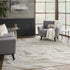 5' X 7' Gold Gray and Ivory Abstract Non Skid Area Rug